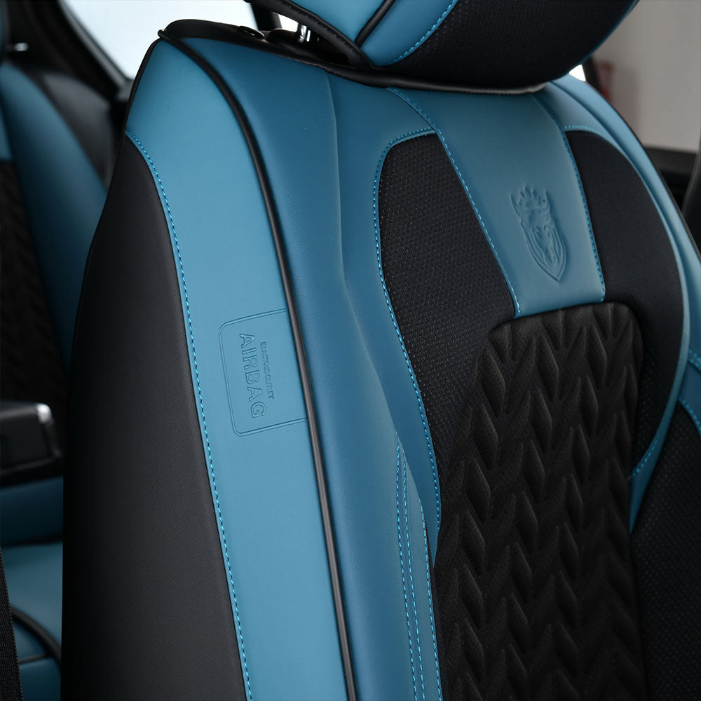 Coverado Seat Cover Install Leather Car Seat Cover Fit Truck Blue 7